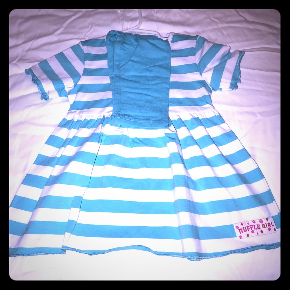 Ruffle girl blue white ruffle dress with pants!NWT